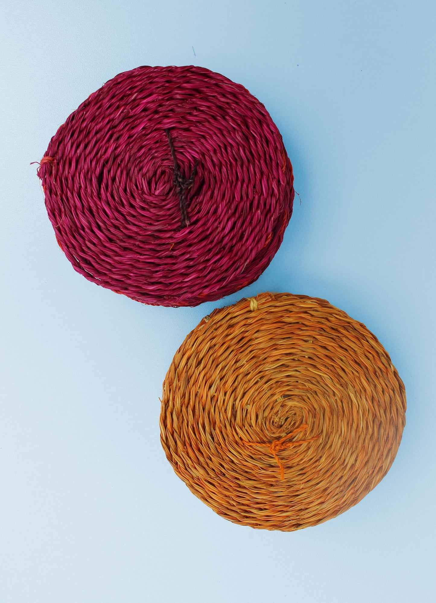 Set of 6 pink Swazi grass coasters