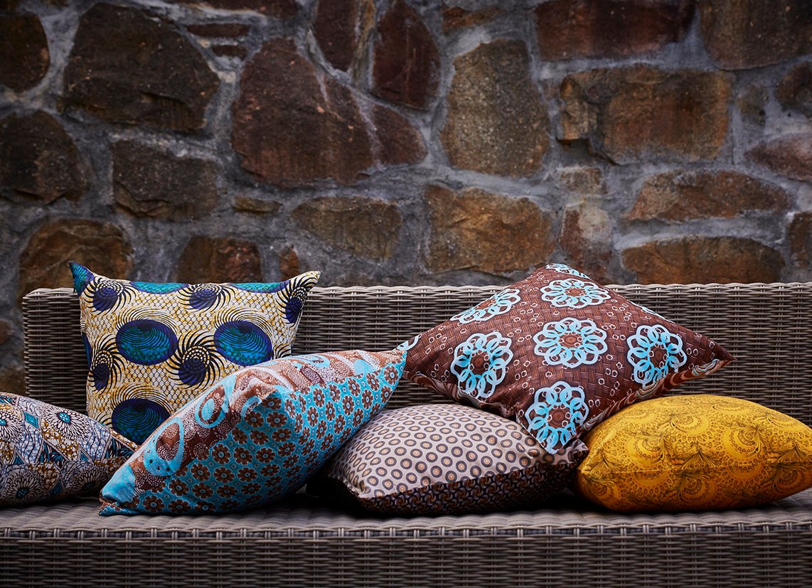 Mixed set of Shwe-shwe & Java print scatter cushions