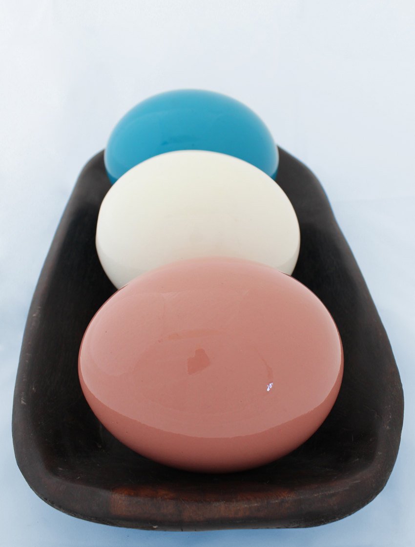 Pink-glazed ostrich egg