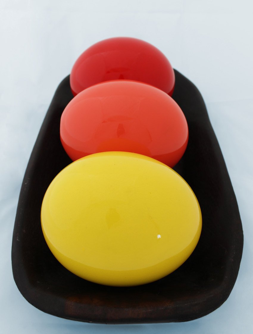 Yellow-glazed ostrich egg