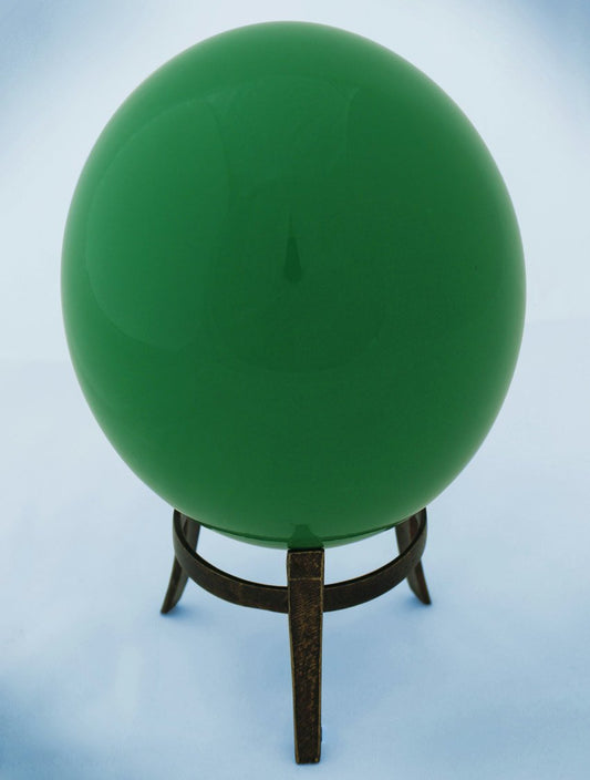 Green-glazed ostrich egg