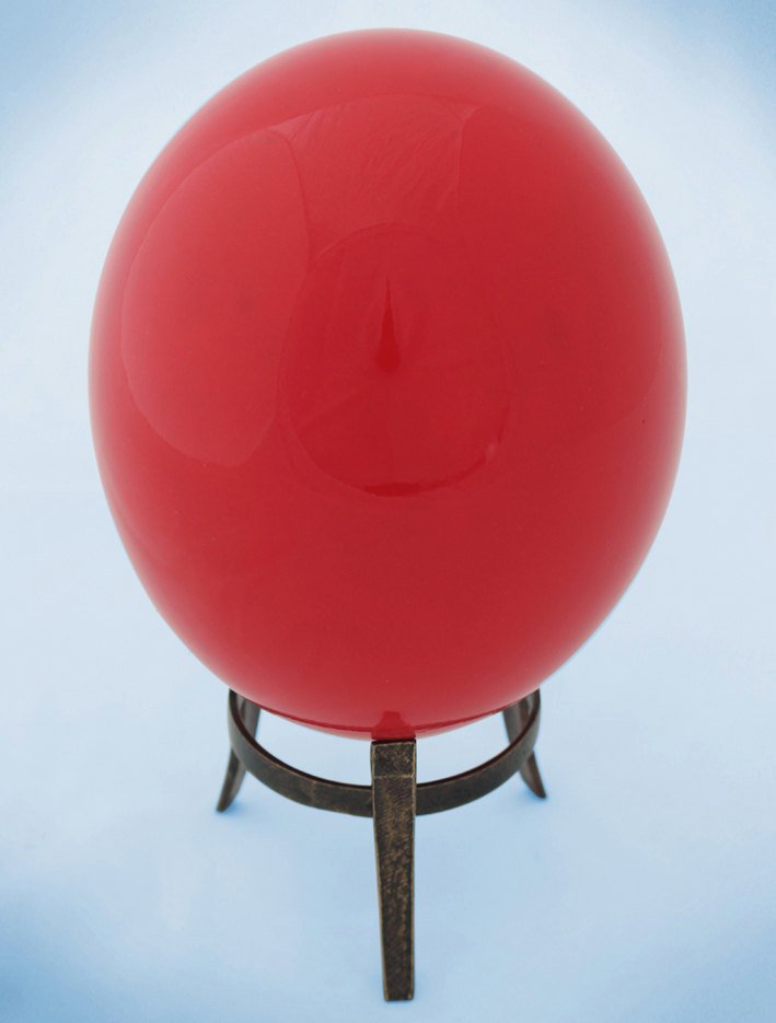 Red-glazed ostrich egg