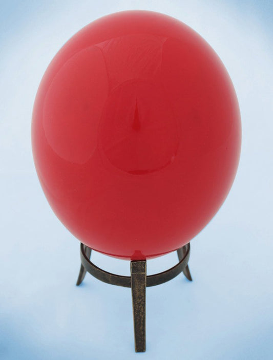 Red-glazed ostrich egg
