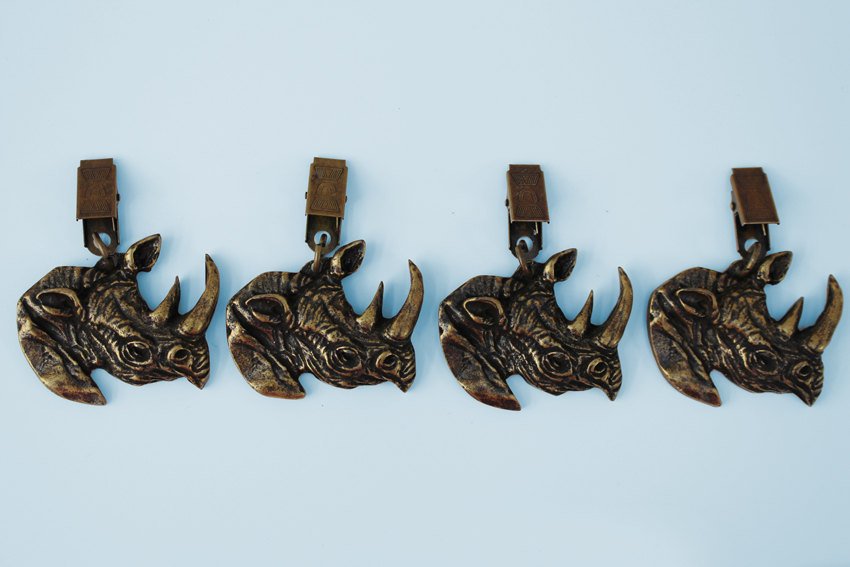 Rhino brass tablecloth weights