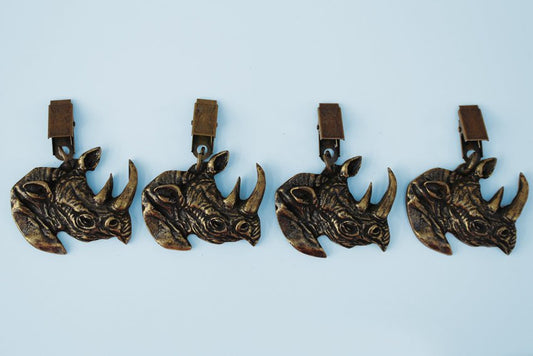 Rhino brass tablecloth weights