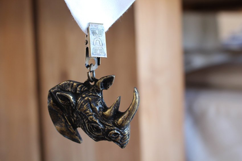 Rhino brass tablecloth weights