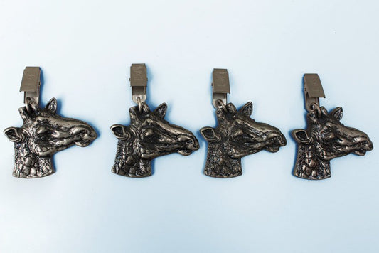 Giraffe antique nickel tablecloth weights