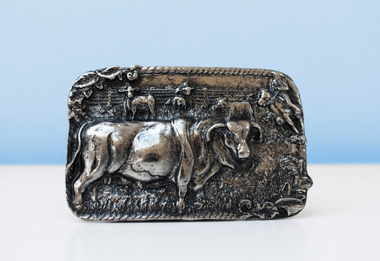 Antique nickel buffalo brass buckle