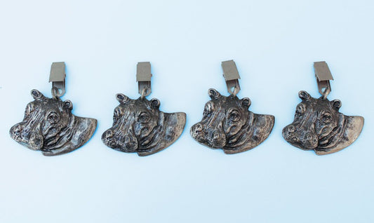 Hippo pewter tablecloth weights
