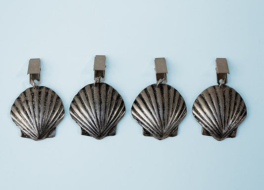 Seashell antique nickel tablecloth weights