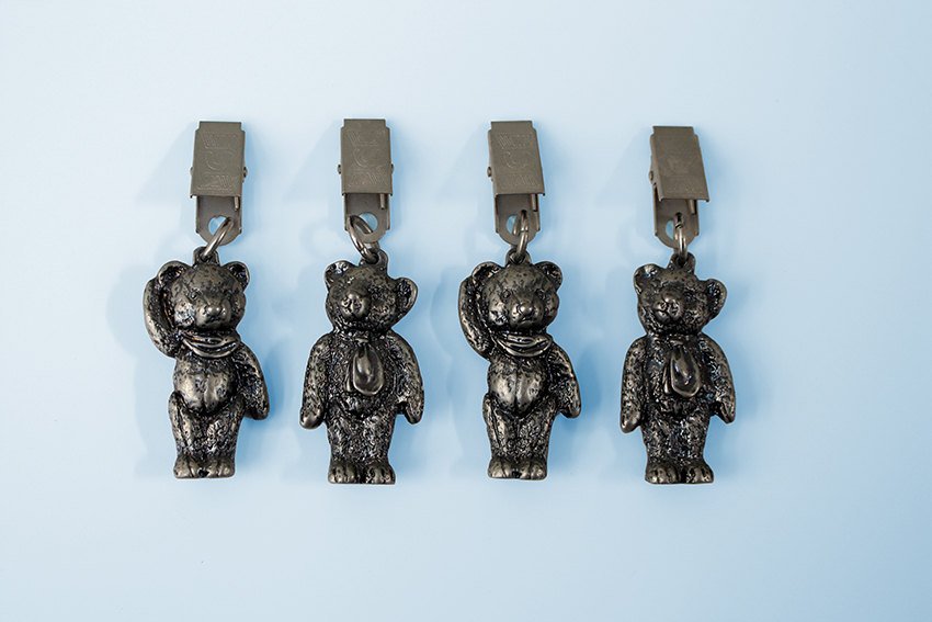 Teddy bear antique nickel tablecloth weights