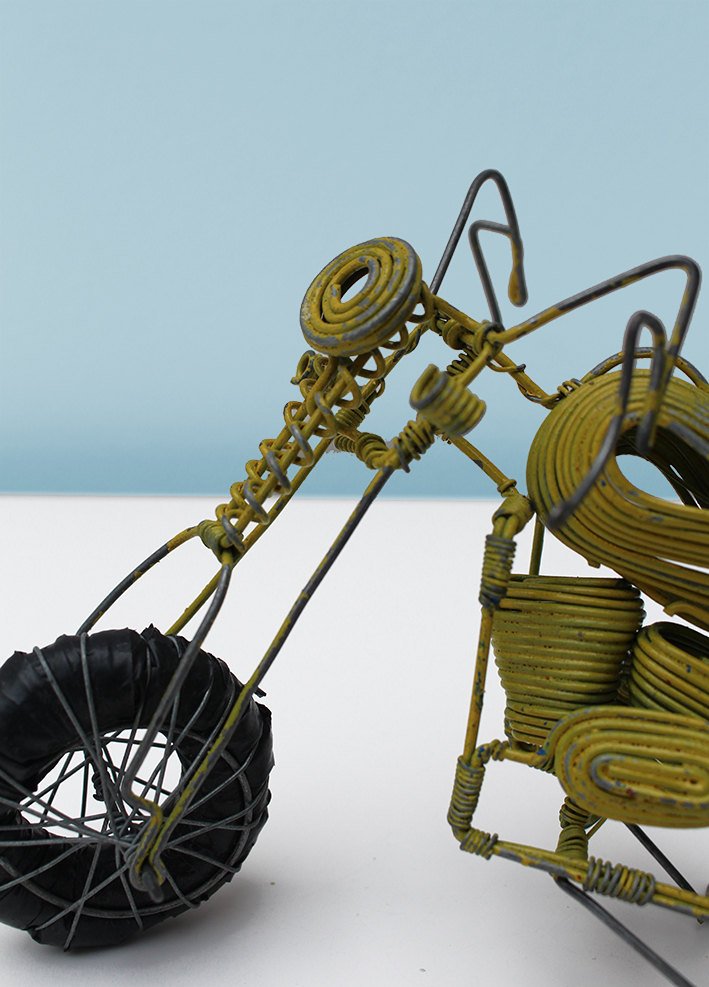 Wire and beaded motorbike