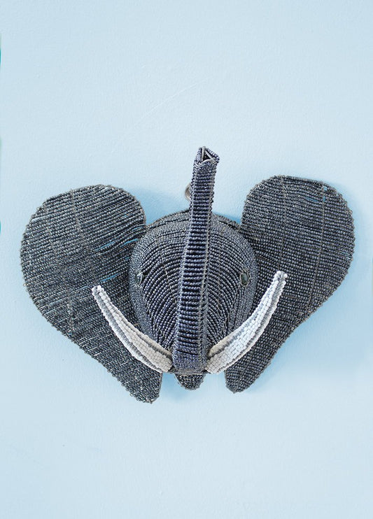 Beaded elephant wall mount