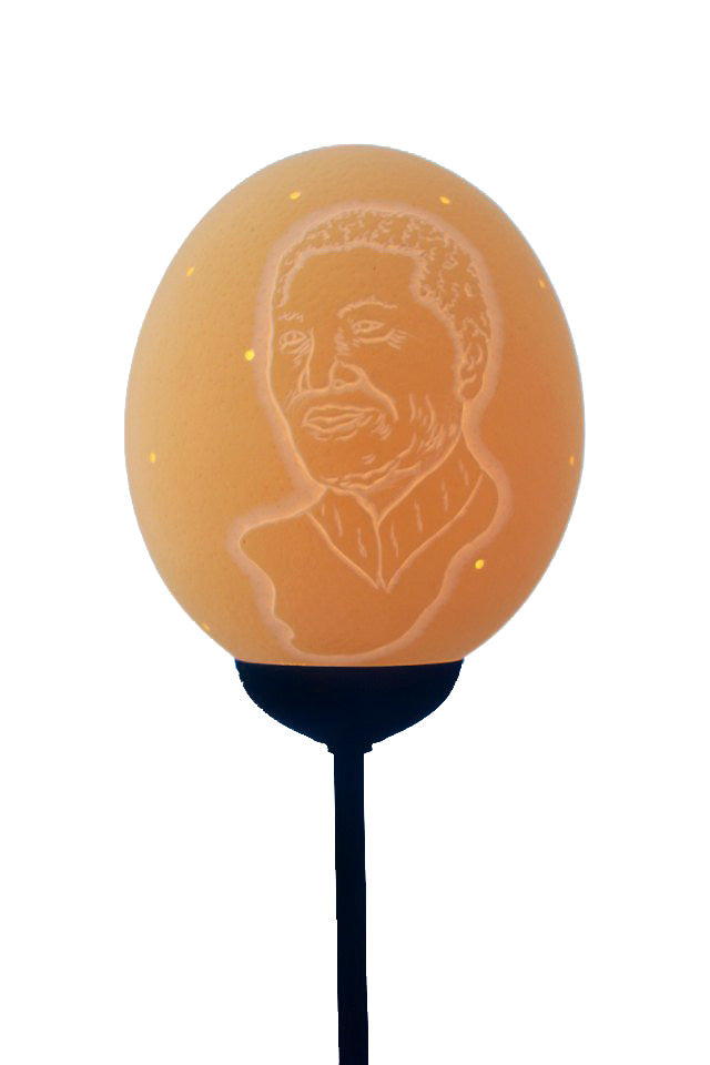 Big 5 & Mandela ostrich eggshell lamp