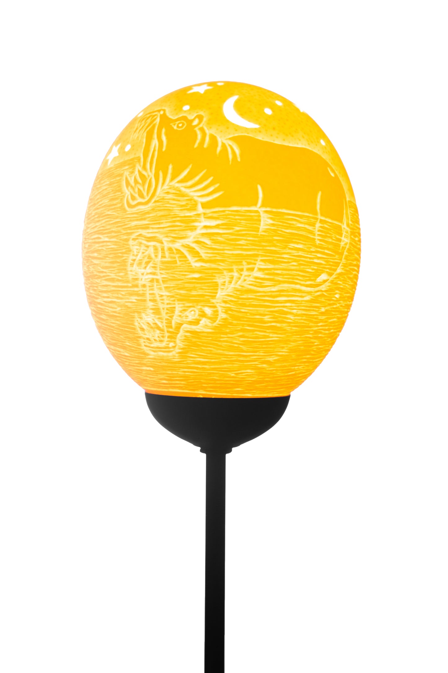 African Hippo themed ostrich egg lamp