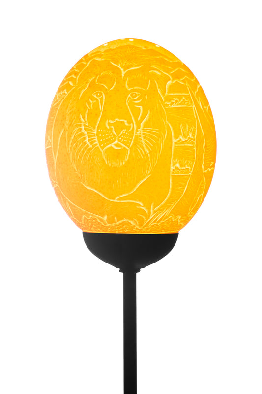 Big 5 night themed ostrich egg lamp