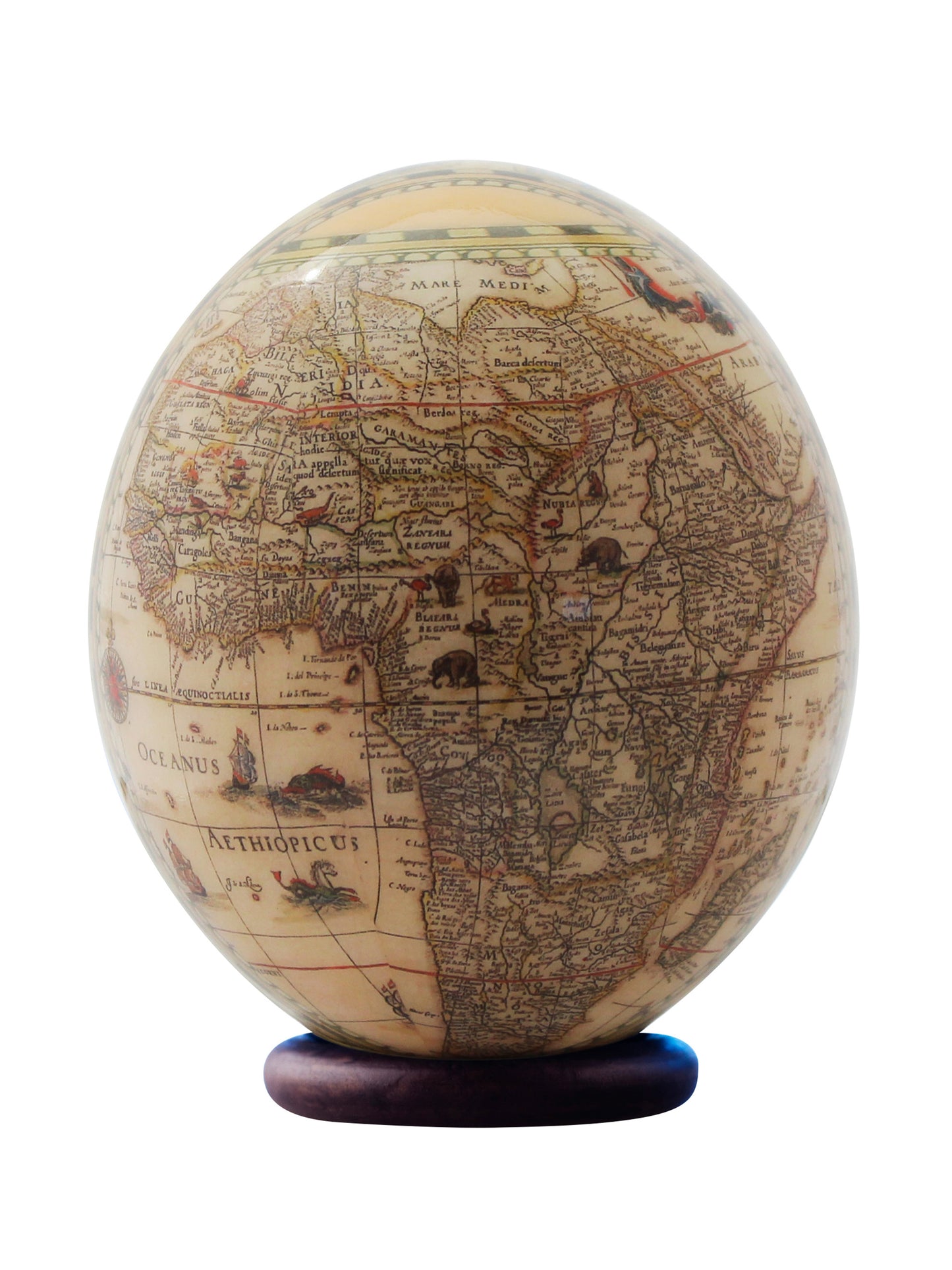Decoupage ostrich egg