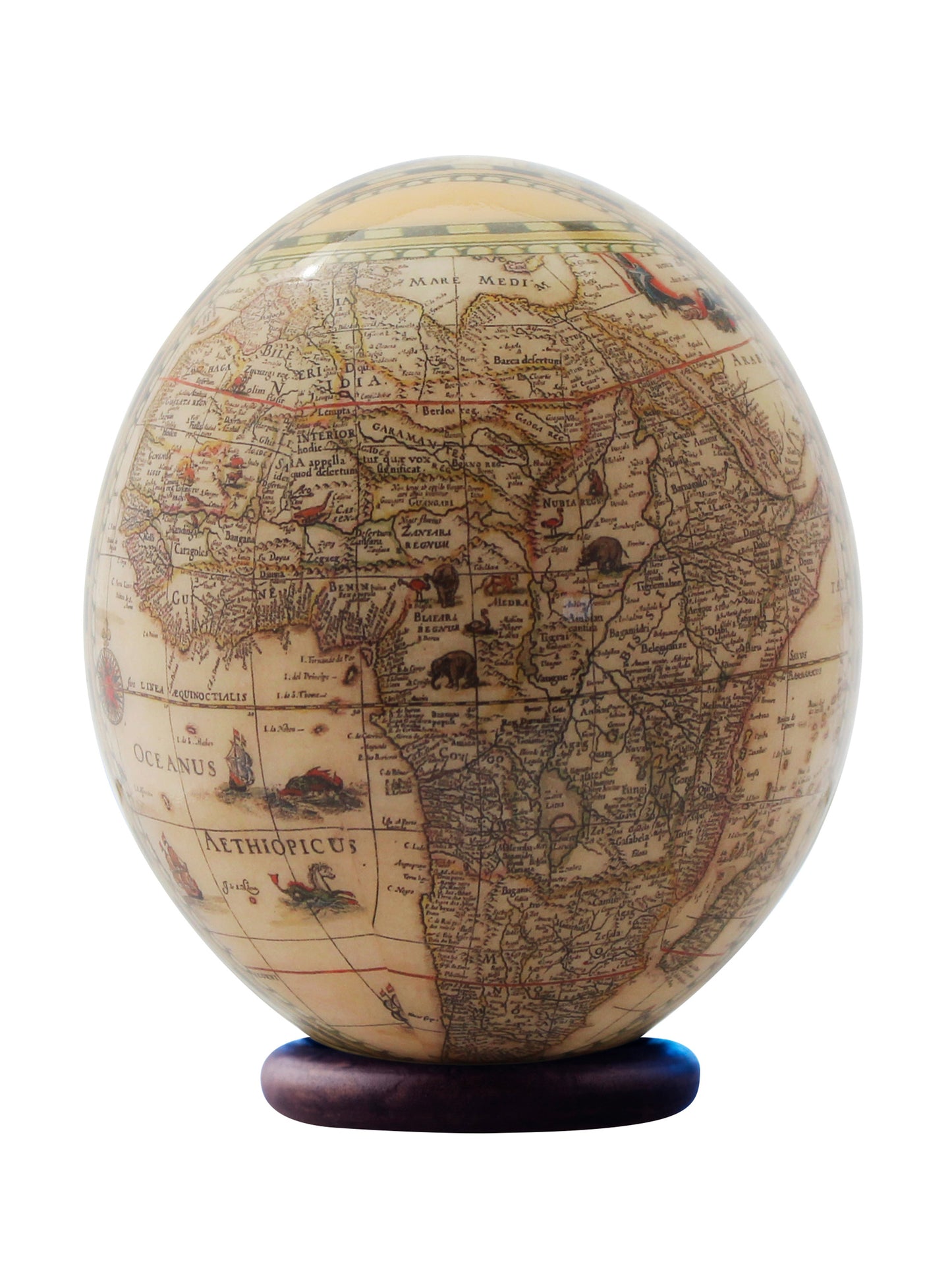 Decoupage zebra ostrich egg