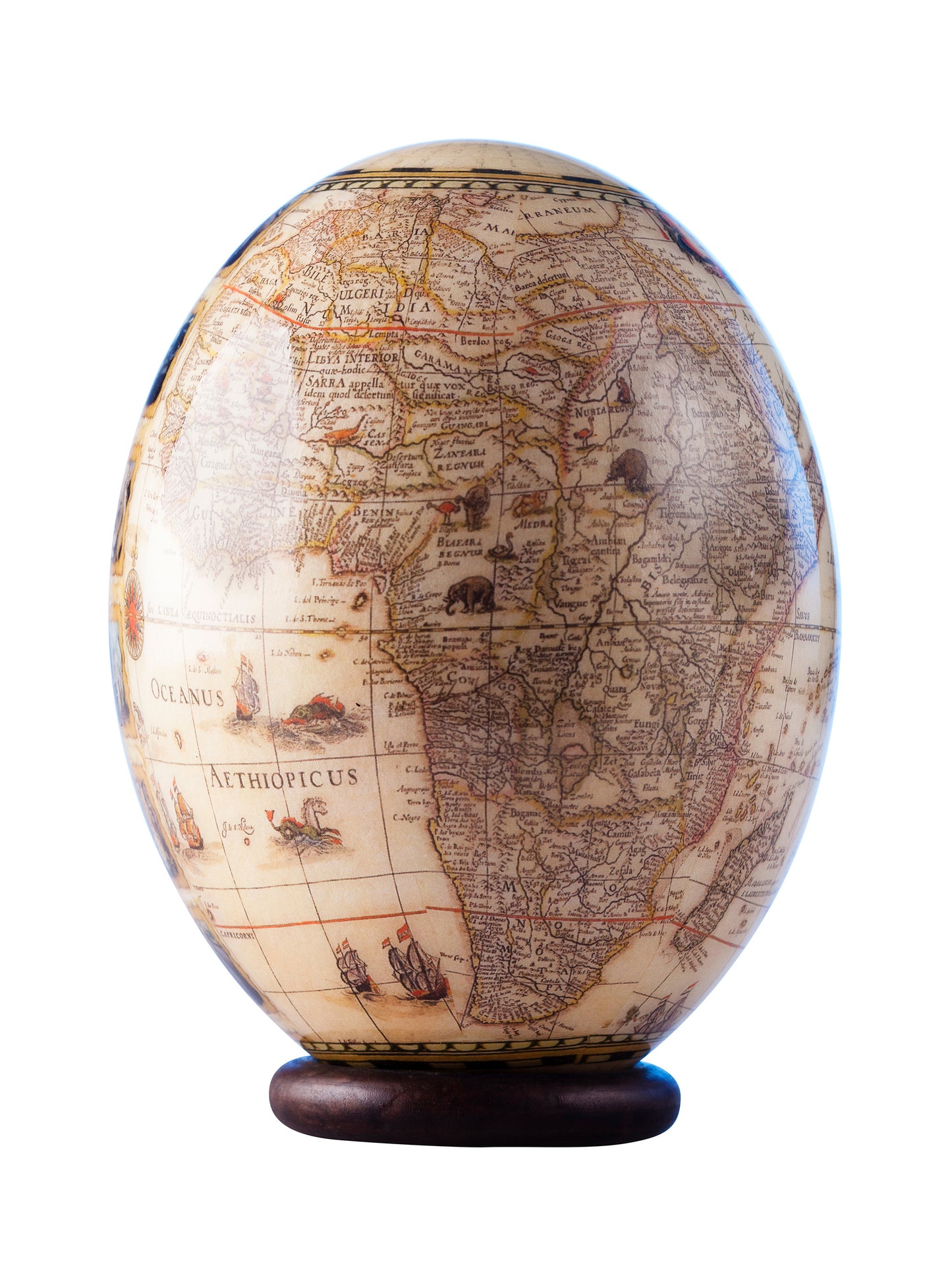 Decoupage Big 5 ostrich egg