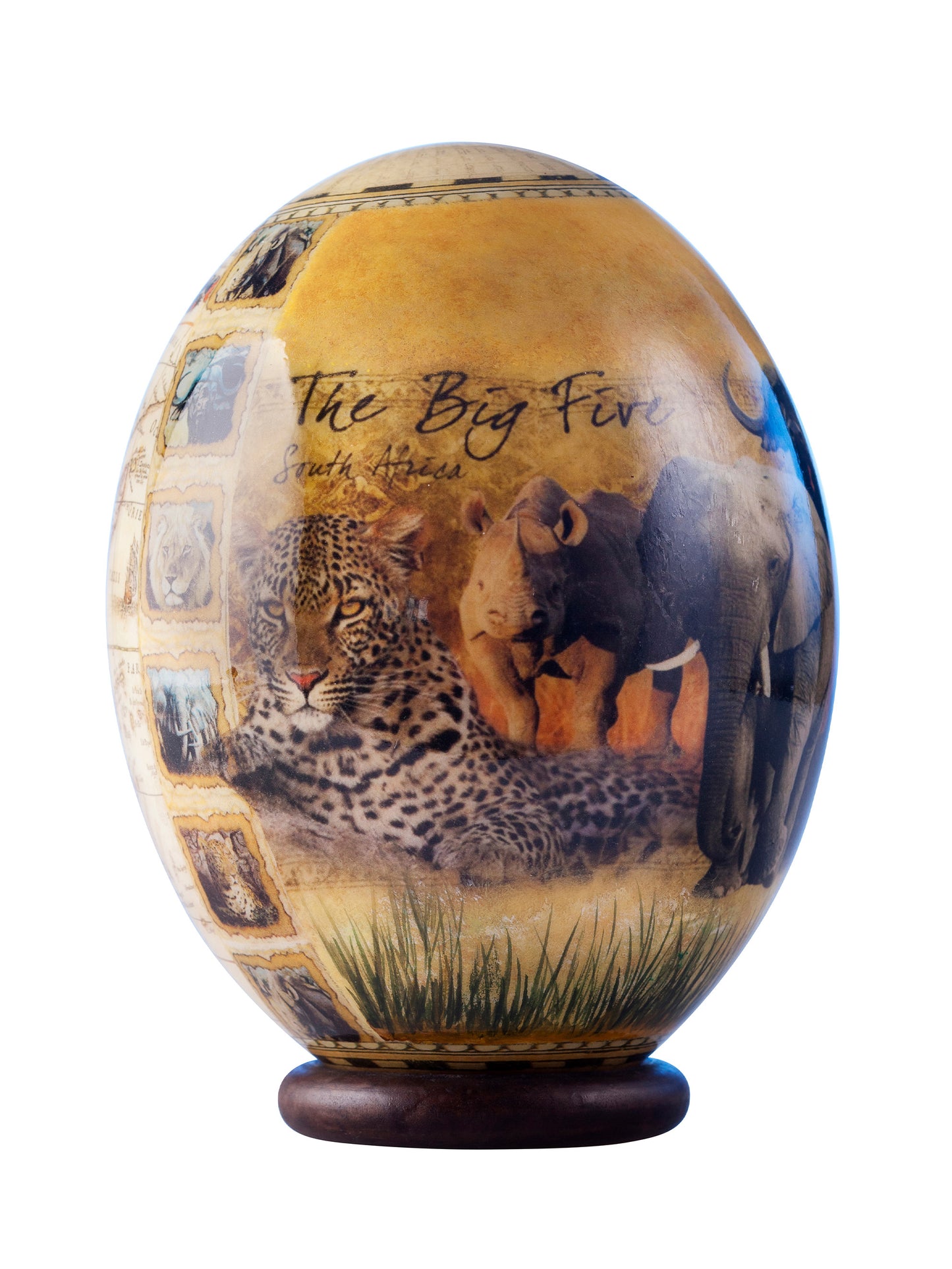 Decoupage Big 5 ostrich egg
