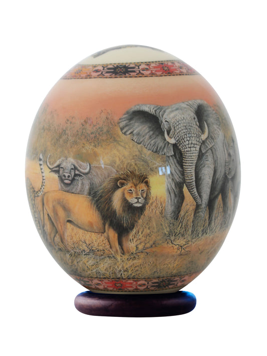 Decoupage Big 5 ostrich egg