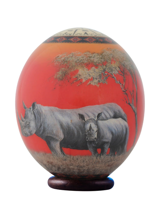 Rhino decoupage eggshell