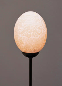 Big 5 night themed ostrich egg lamp