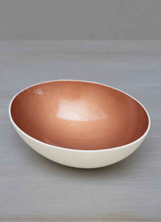 Glazed copper decorative eggshell bowl