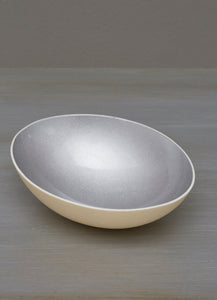 Glazed grey decorative eggshell bowl
