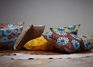 Navy blue African Shweshwe scatter cushion