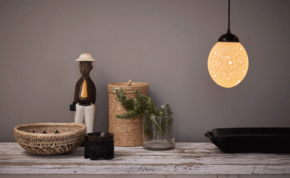 Deer in the forest ostrich eggshell lamp