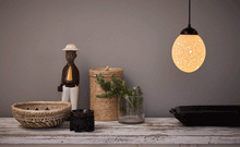 Load image into Gallery viewer, Deer in the forest ostrich eggshell lamp
