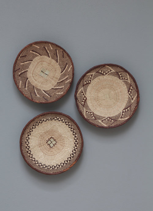 African Tonga baskets: 34cm,33cm,34cm