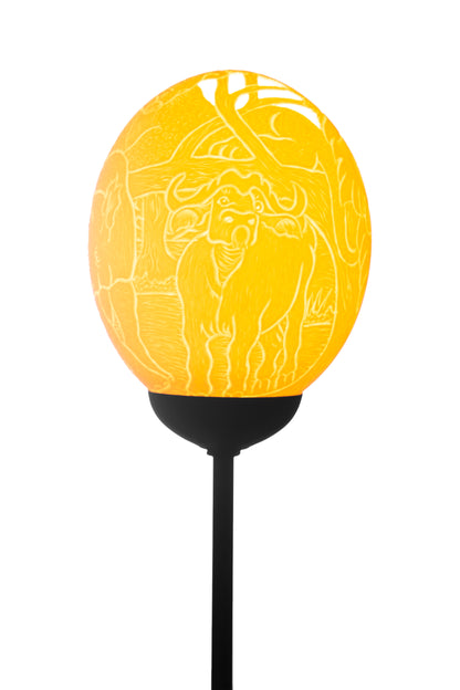 Big 5 detailed ostrich egg lamp