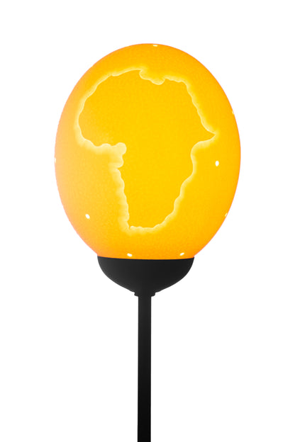 Bushman Africa themed ostrich egg lamp