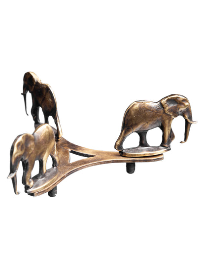 Walking elephant ostrich egg brass stand