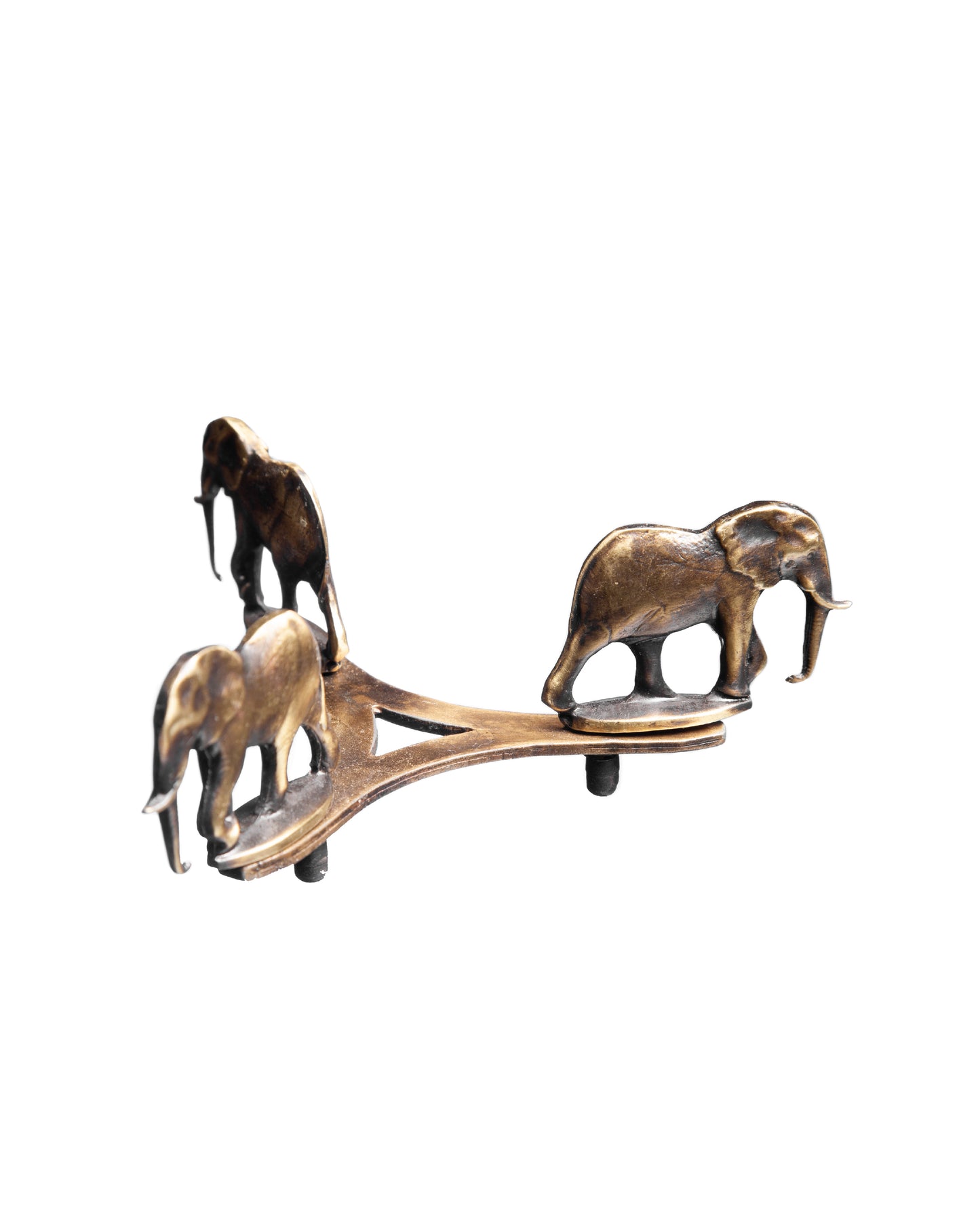 Walking elephant ostrich egg brass stand