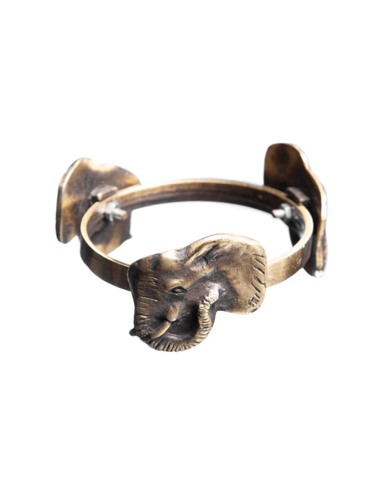 Elephant head brass stand