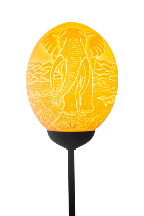 Elephant and Africa themed ostrich egg lamp