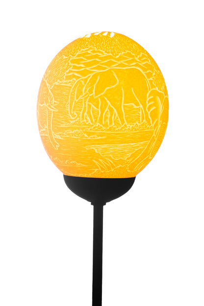 Elephant themed ostrich egg lamp