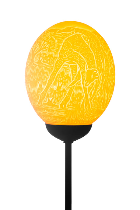 Giraffe and Africa themed ostrich egg lamp