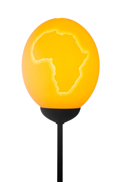 Giraffe and Africa themed ostrich egg lamp