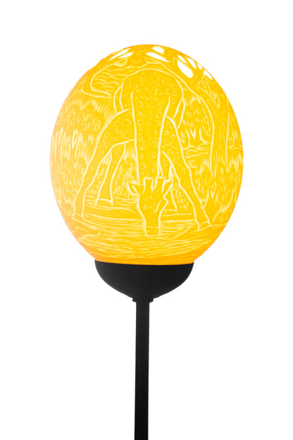 Giraffe themed ostrich egg lamp