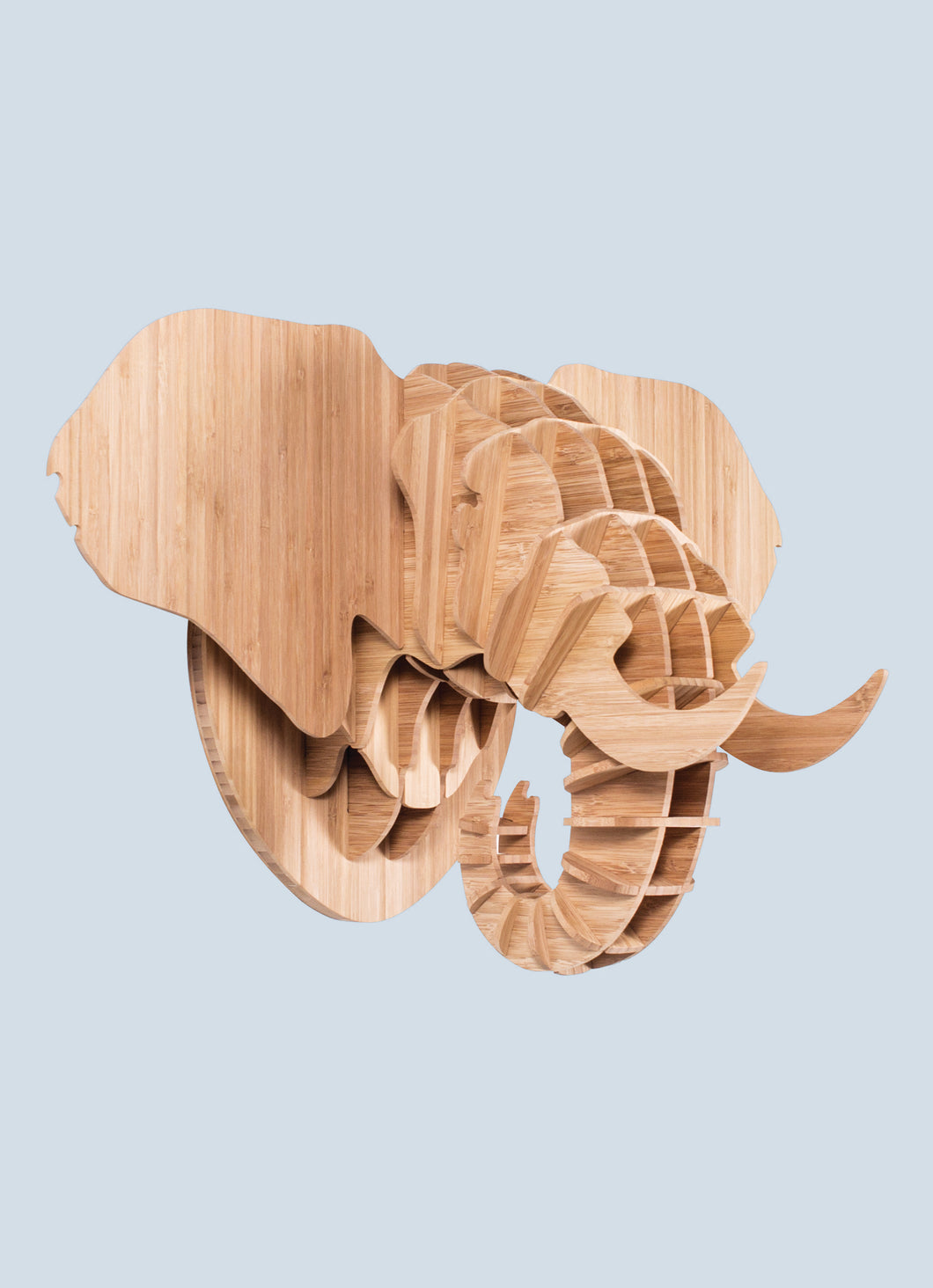 Elephant Head in Bamboo wall mount