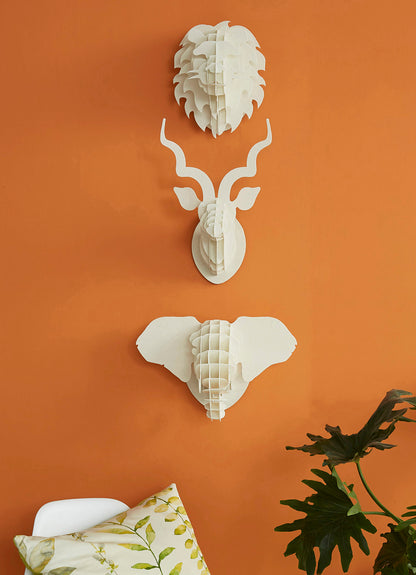Small Elephant head in paperboard wall mount