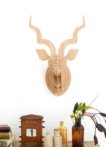 Kudu head in bamboo wall mount