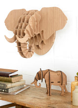Load image into Gallery viewer, Elephant Head in Bamboo wall mount