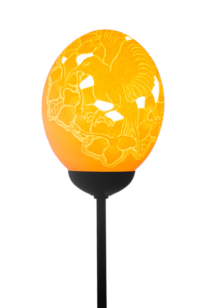 Hummingbird & Africa themed ostrich egg lamp