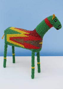 Multi-coloured beaded horse