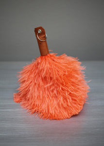 Orange ostrich feather keyring